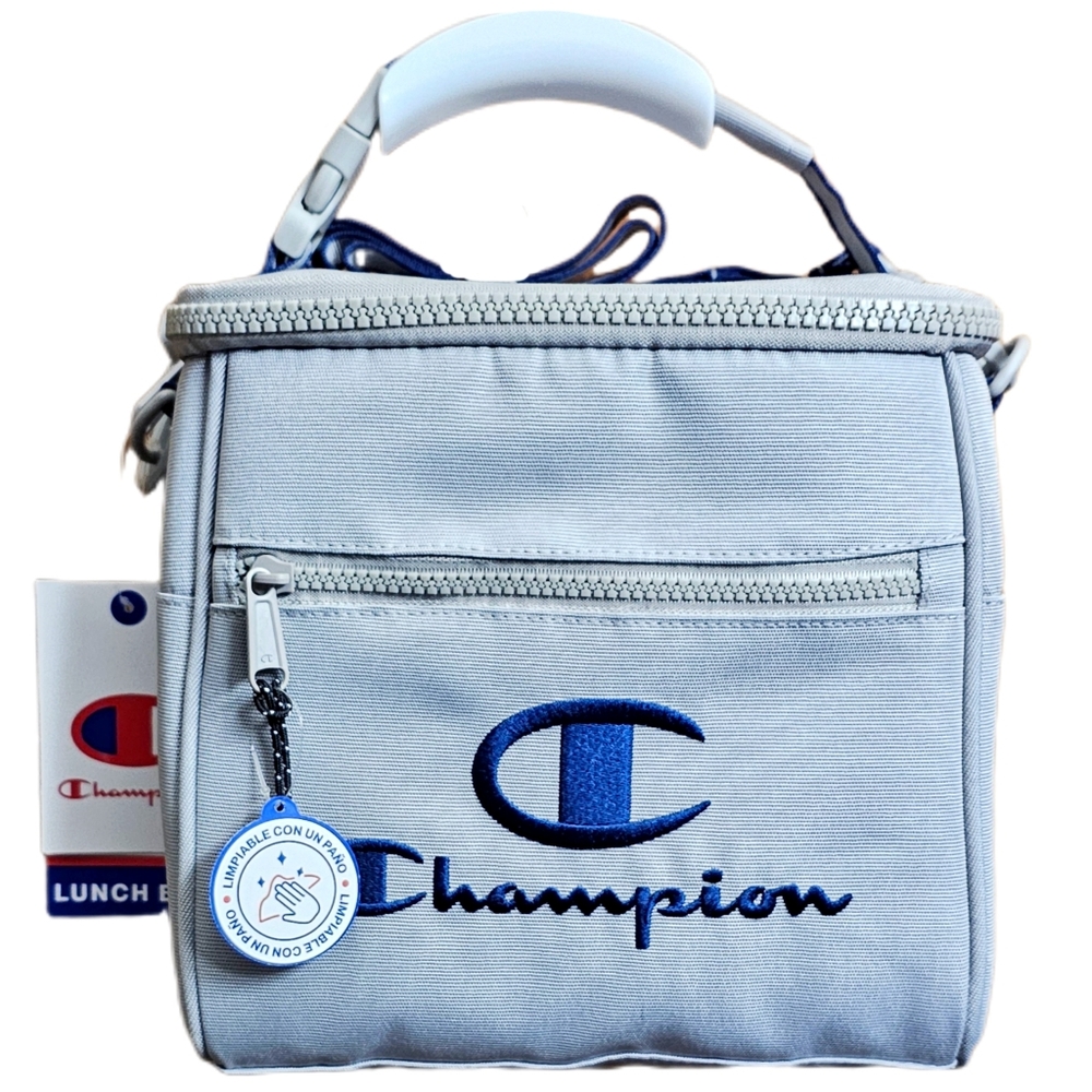 Champion Estate Insulated Lunch Box Cooler Messenger bag kit New gray Blue NWT